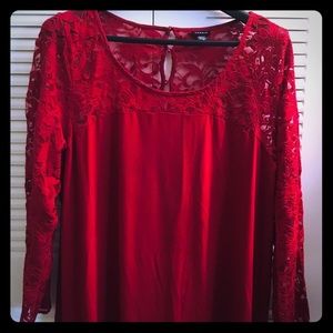Torrid Red Lace Print Tunic